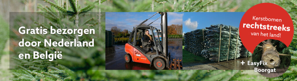 Kerstboom kopen bij kerstboom thuisgebracht met easyfix boorgat